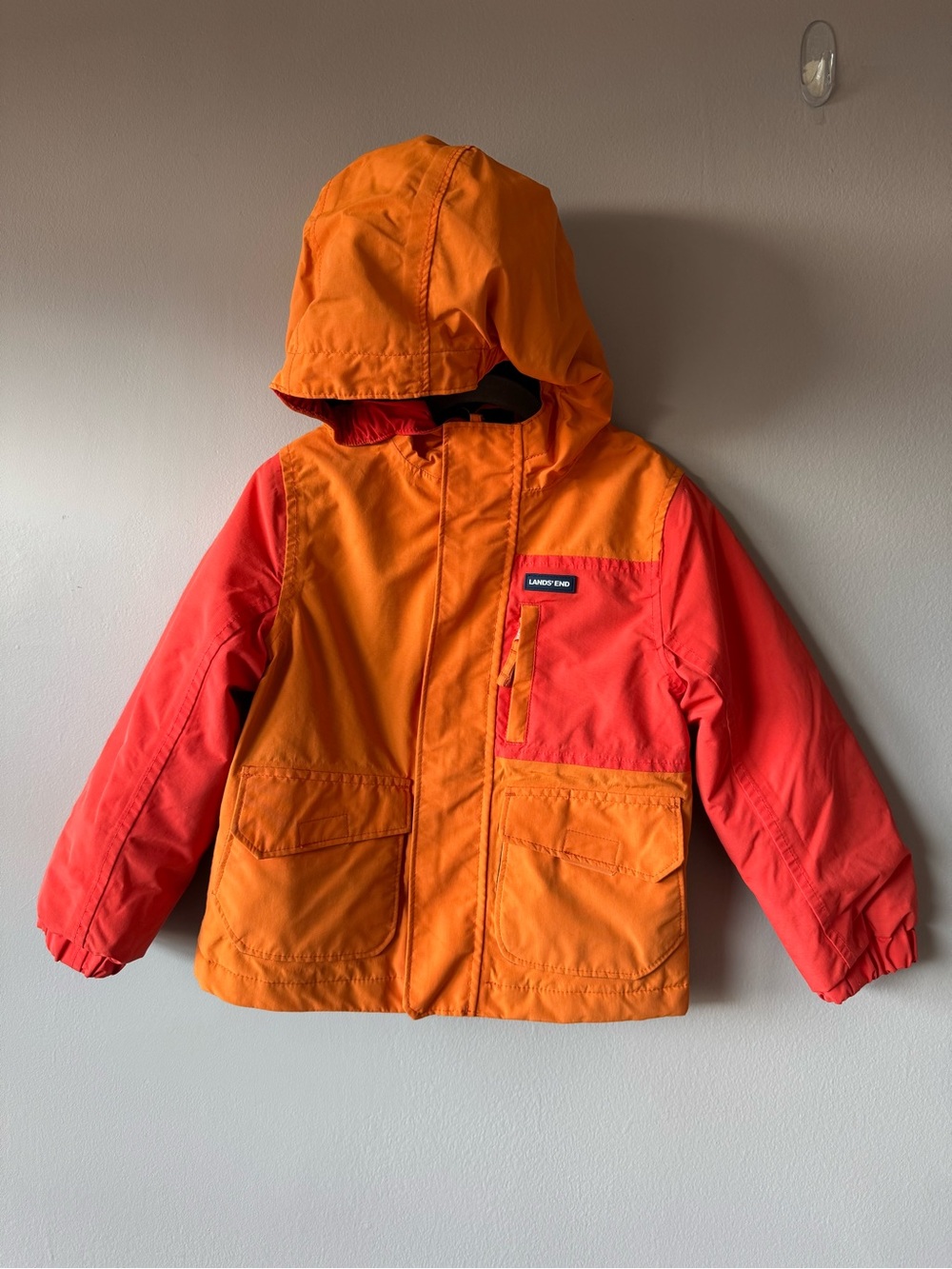 Lands’ End Kids Colorblock Squall Waterproof Winter Parka Jacket Coat Size 2-3T